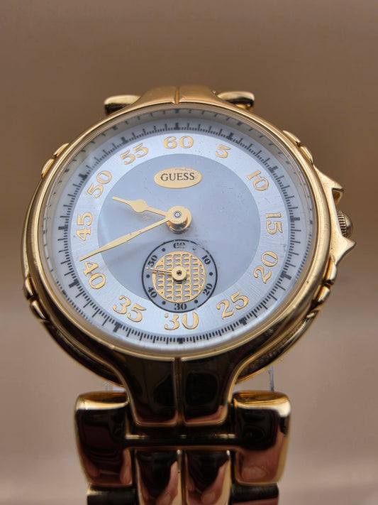 GUESS Vintage 1994 "Art Deco" Inspired Gold Tone Bracelet Watch