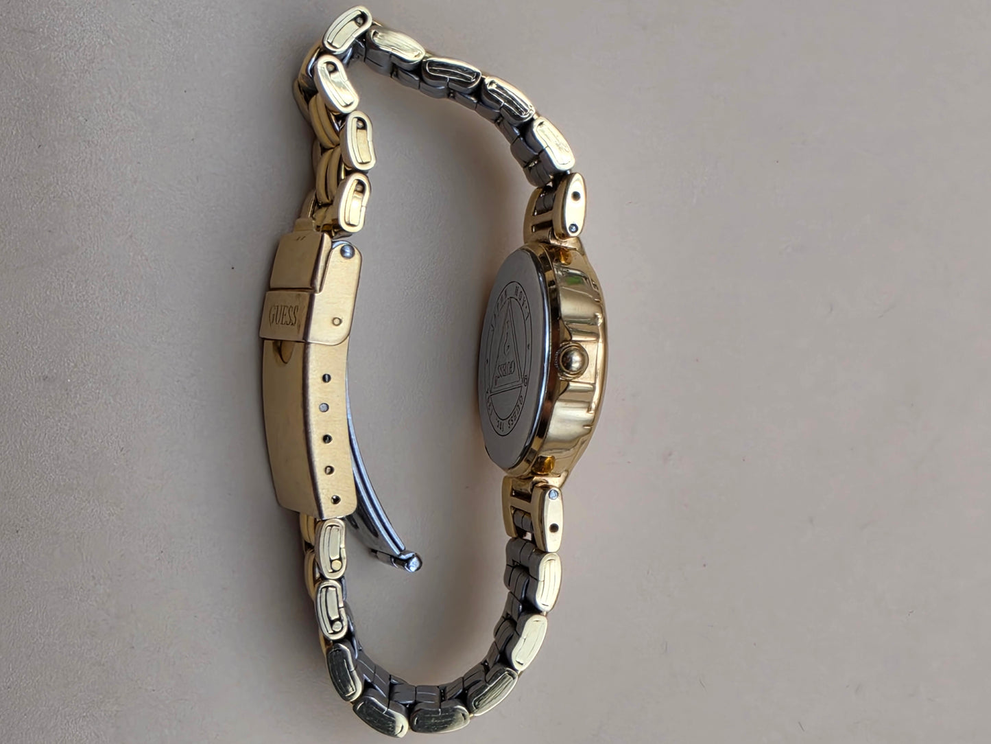 GUESS Vintage 1994 "Art Deco" Inspired Gold Tone Bracelet Watch