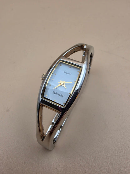 RUMOURS Vintage Tonneau Shaped Face/Silver Tone Bracelet Watch