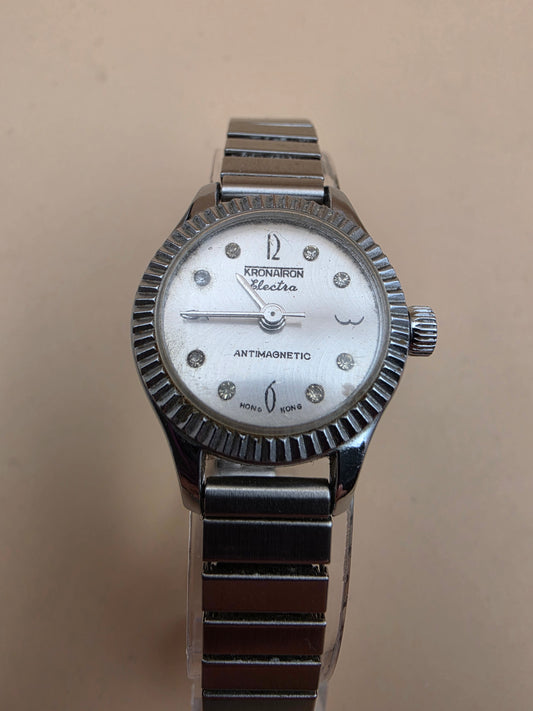 KRONATRON ELECTRA Mechanical Movement/Fluted Bezel/ Expandable Bracelet Band