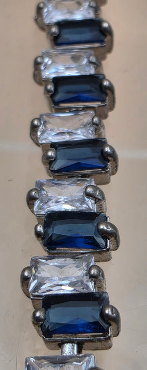 IMPERIUM Lab/Simulated Stones /Sterling Silver Plated 7"Tennis Bracelet