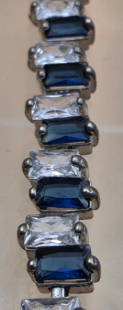 IMPERIUM Lab/Simulated Stones /Sterling Silver Plated 7"Tennis Bracelet