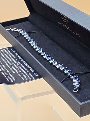 IMPERIUM Lab/Simulated Stones /Sterling Silver Plated 7"Tennis Bracelet