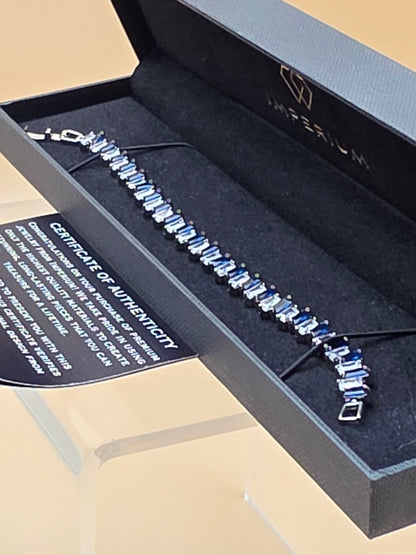 IMPERIUM Lab/Simulated Stones /Sterling Silver Plated 7"Tennis Bracelet