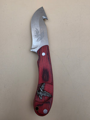 Wooden Handle Eagle Knife with Sheath