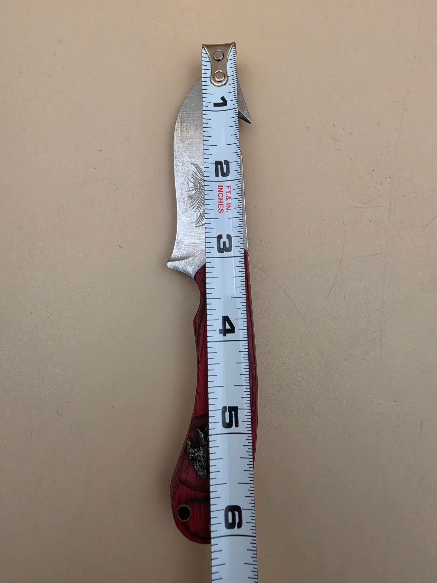 Wooden Handle Eagle Knife with Sheath