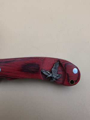 Wooden Handle Eagle Knife with Sheath