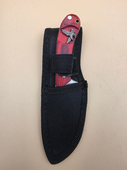 Wooden Handle Eagle Knife with Sheath