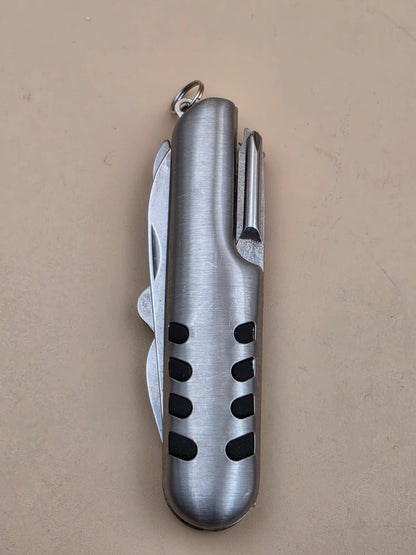 Stainless Steel Multi Use 3.5" Tool/Keychain/ Knife/Scissors/Corkscrew/Flat and Phillips Screwdriver/Nail File/Can Opener