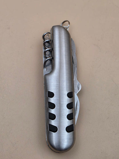 Stainless Steel Multi Use 3.5" Tool/Keychain/ Knife/Scissors/Corkscrew/Flat and Phillips Screwdriver/Nail File/Can Opener