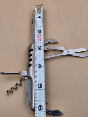 Stainless Steel Multi Use 3.5" Tool/Keychain/ Knife/Scissors/Corkscrew/Flat and Phillips Screwdriver/Nail File/Can Opener