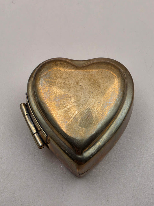 Brass Heart/Vintage 1950's Hinged Jewelry/Trinket Box