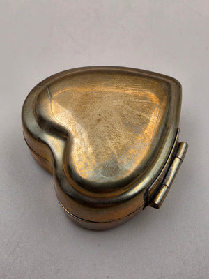 Brass Heart/Vintage 1950's Hinged Jewelry/Trinket Box