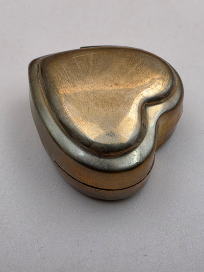 Brass Heart/Vintage 1950's Hinged Jewelry/Trinket Box