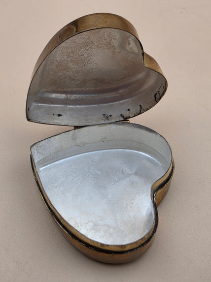 Brass Heart/Vintage 1950's Hinged Jewelry/Trinket Box