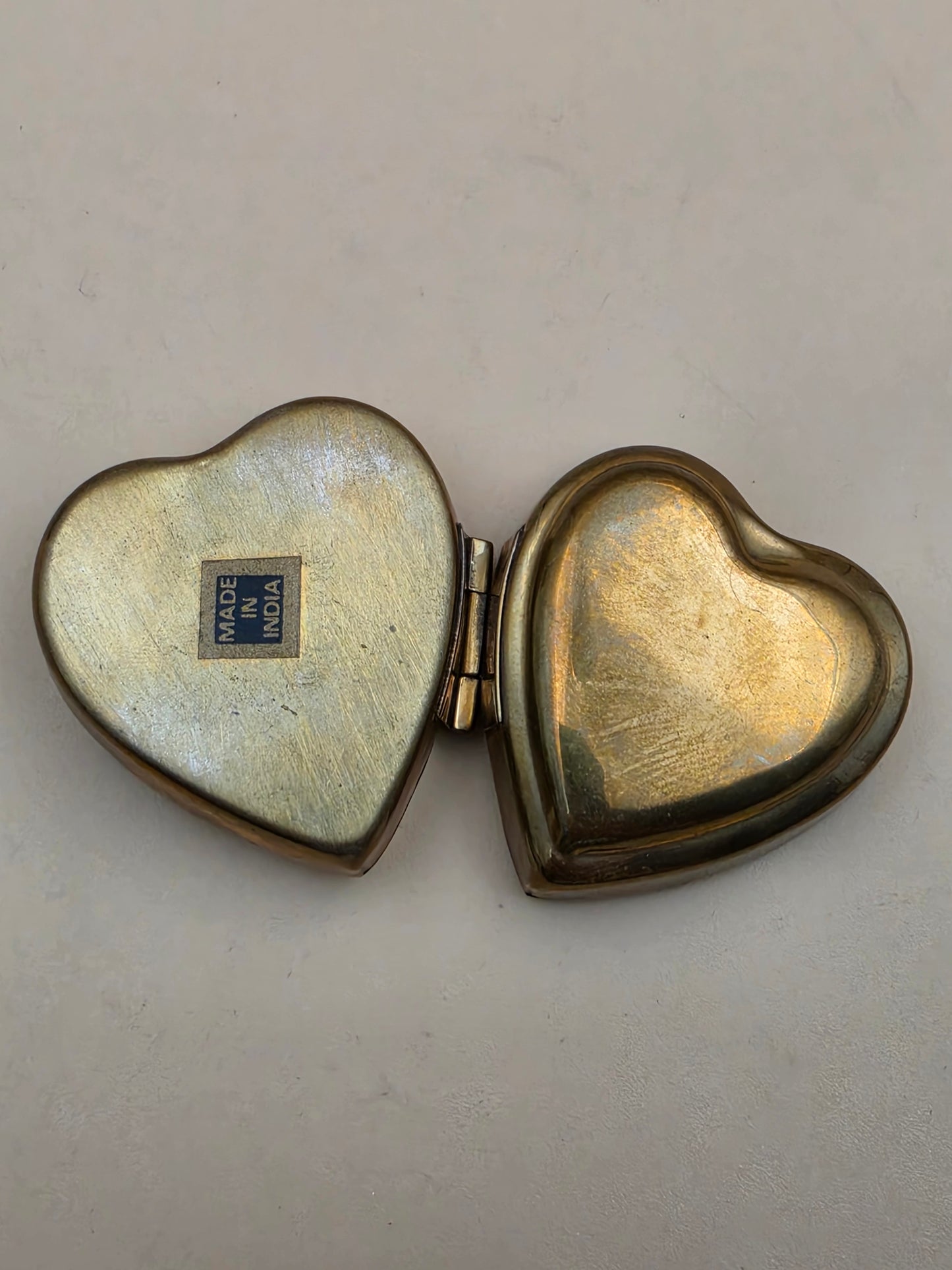 Brass Heart/Vintage 1950's Hinged Jewelry/Trinket Box