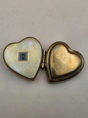 Brass Heart/Vintage 1950's Hinged Jewelry/Trinket Box