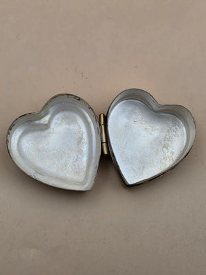 Brass Heart/Vintage 1950's Hinged Jewelry/Trinket Box