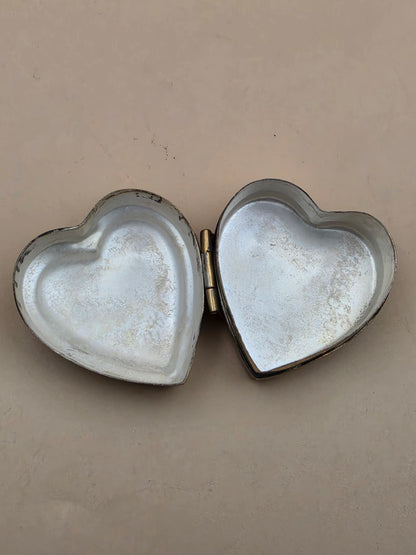 Brass Heart/Vintage 1950's Hinged Jewelry/Trinket Box