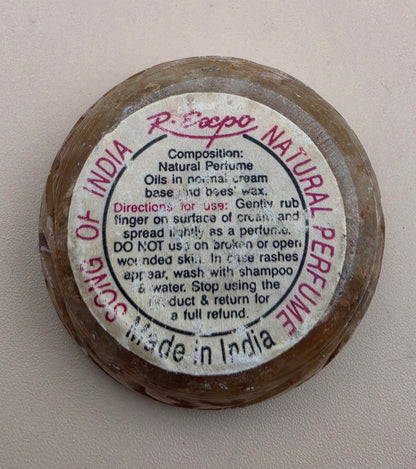 SONG OF INDIA Handmade Carved Stone Jar/Solid Natural Perfume Made of Beeswax(Empty)