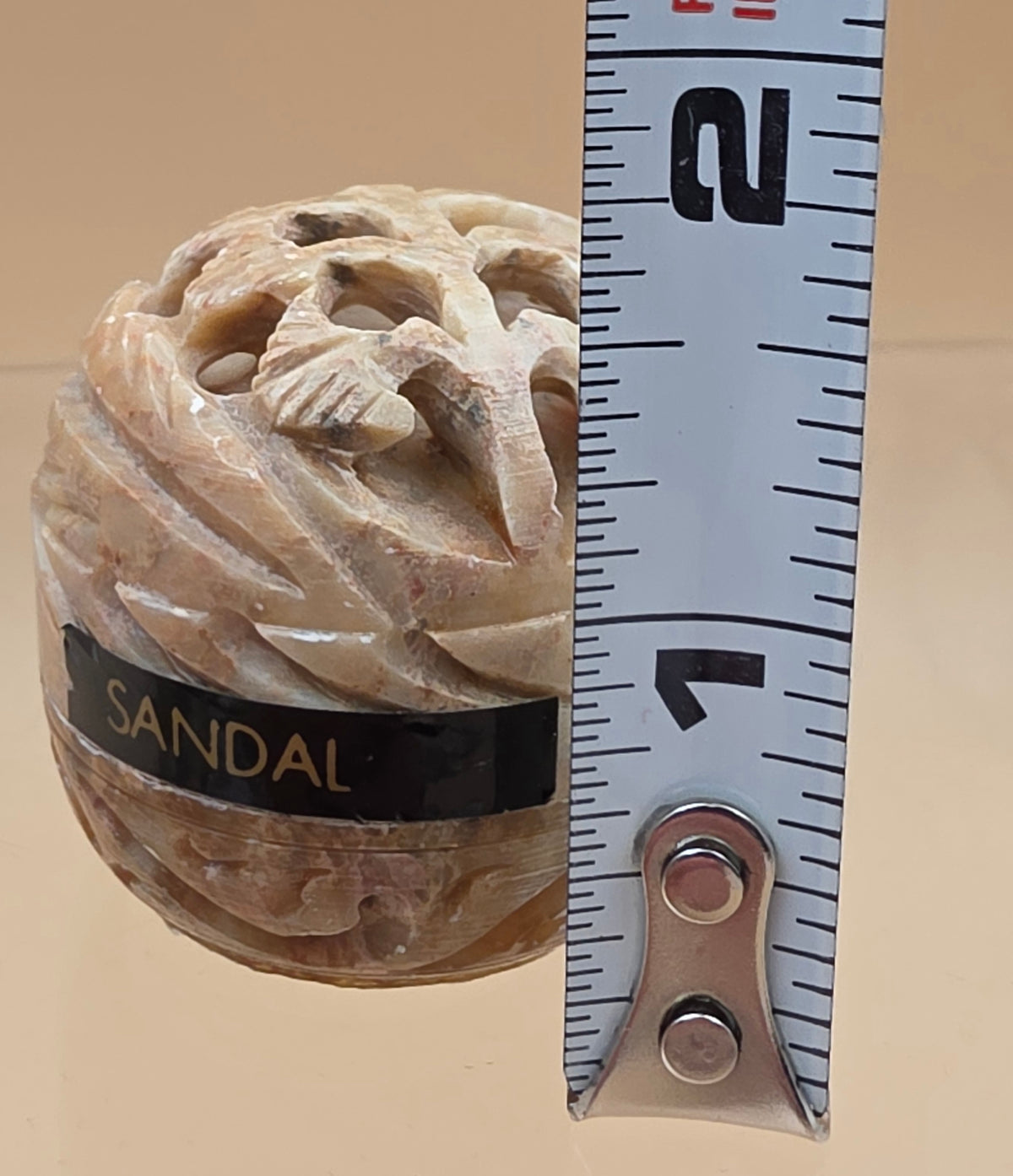 SONG OF INDIA Handmade Carved Stone Jar/Solid Natural Perfume Made of Beeswax(Empty)