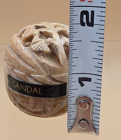 SONG OF INDIA Handmade Carved Stone Jar/Solid Natural Perfume Made of Beeswax(Empty)