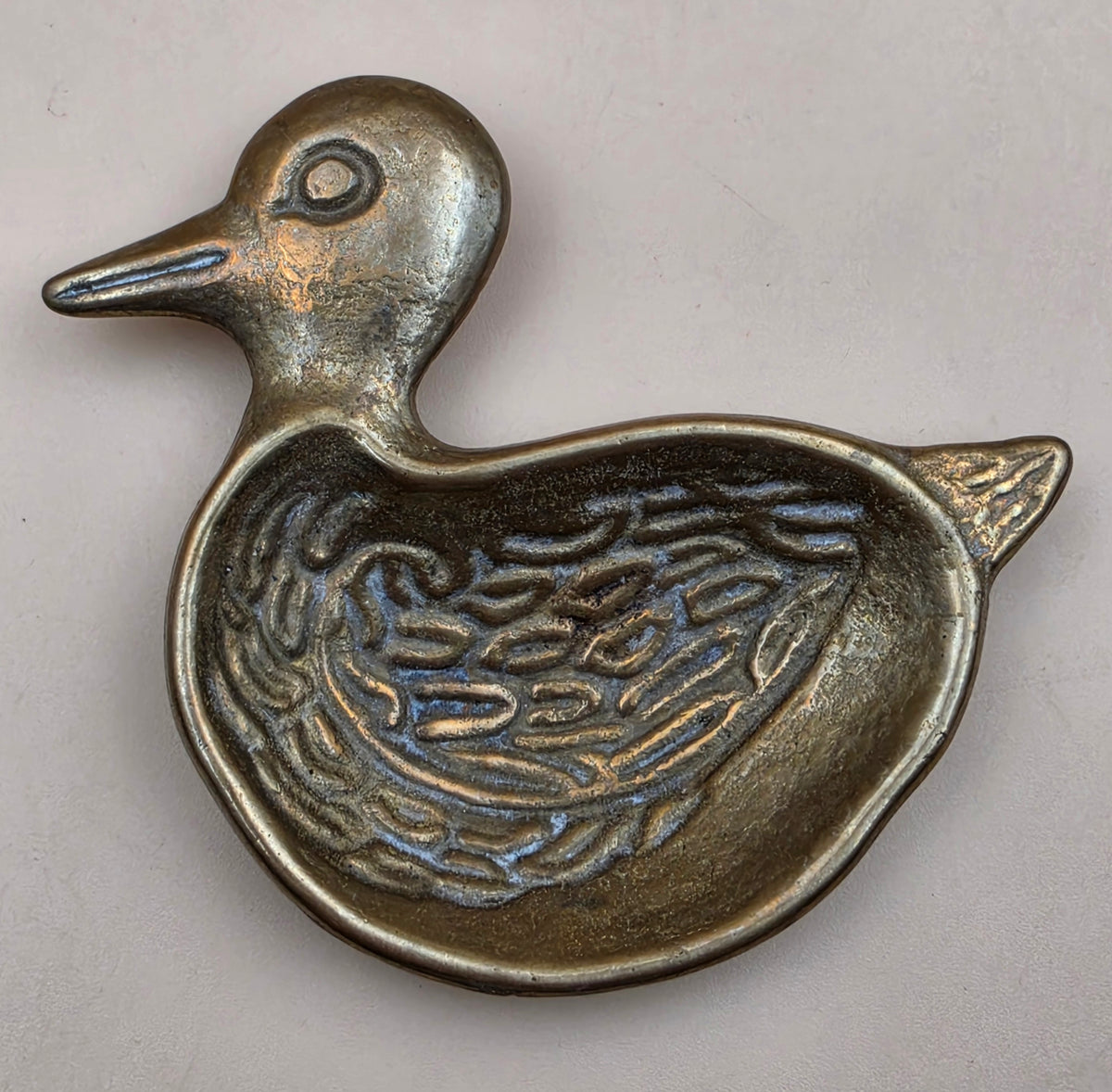 Solid Brass Vintage 1960's Duck Jewelry/Trinket/Candy Dish