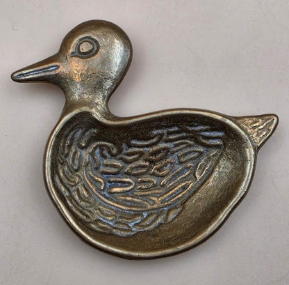 Solid Brass Vintage 1960's Duck Jewelry/Trinket/Candy Dish