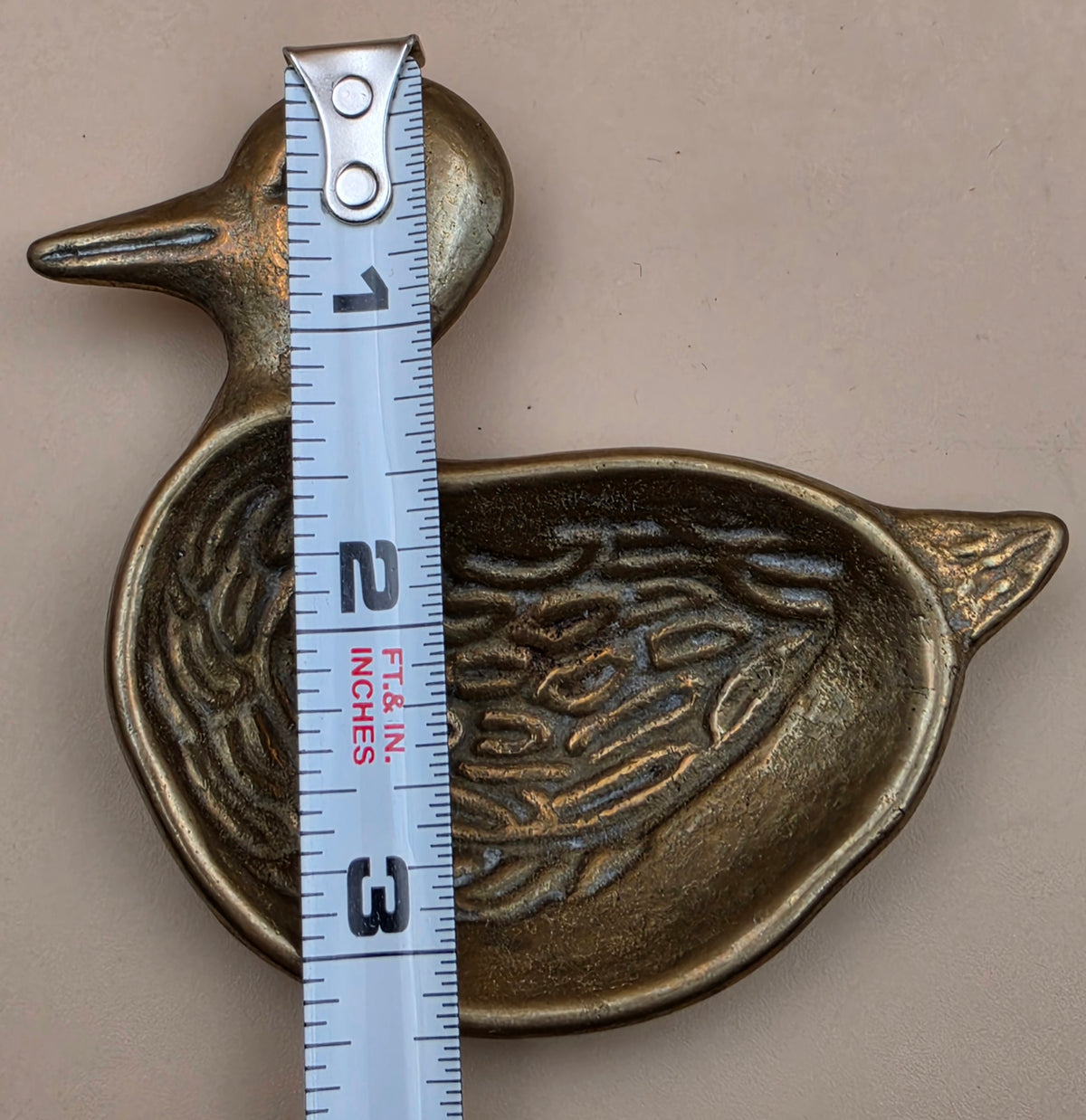 Solid Brass Vintage 1960's Duck Jewelry/Trinket/Candy Dish
