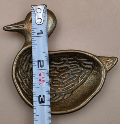 Solid Brass Vintage 1960's Duck Jewelry/Trinket/Candy Dish