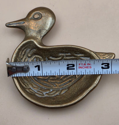Solid Brass Vintage 1960's Duck Jewelry/Trinket/Candy Dish