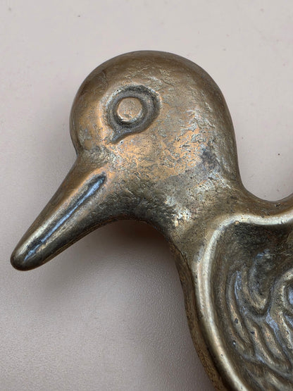 Solid Brass Vintage 1960's Duck Jewelry/Trinket/Candy Dish