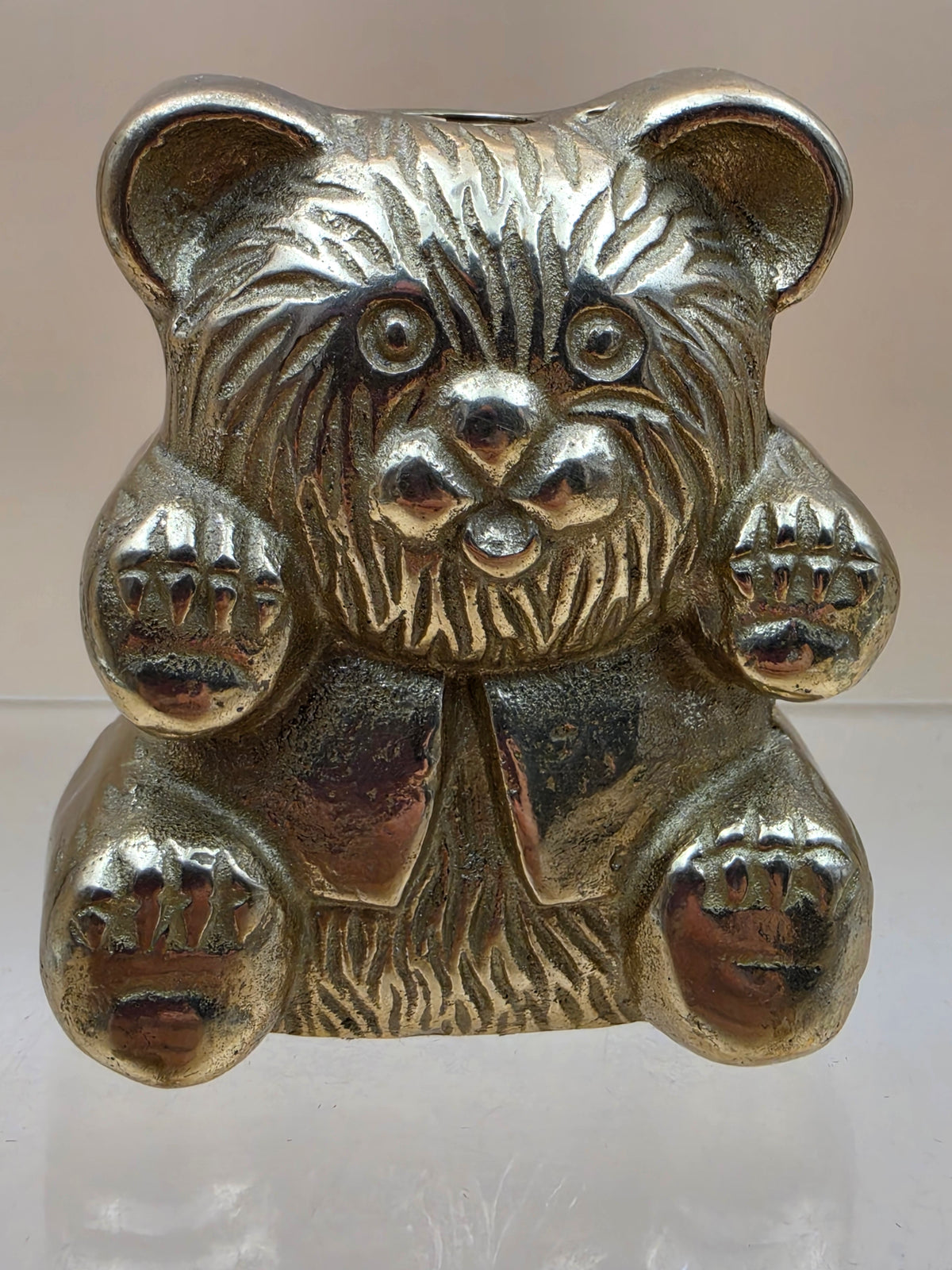Solid Brass Vintage 1970's Bear/Teddy Bear Lamp Finial