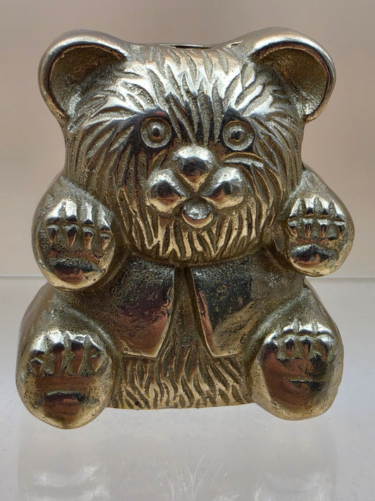 Solid Brass Vintage 1970's Bear/Teddy Bear Lamp Finial