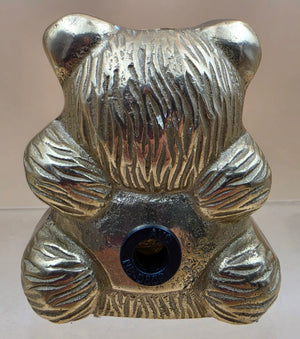Solid Brass Vintage 1970's Bear/Teddy Bear Lamp Finial