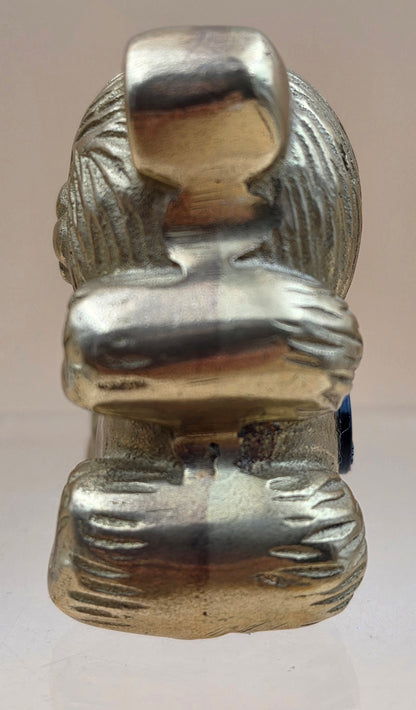 Solid Brass Vintage 1970's Bear/Teddy Bear Lamp Finial