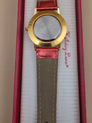Vintage Santa Claus Festive Novelty Watch With Free Moving Rhinestones in Face