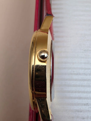 Vintage Santa Claus Festive Novelty Watch With Free Moving Rhinestones in Face