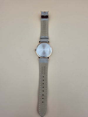 Gray Faux Leather/Plaid Dial/Rose Gold Bezel Vintage Women's Watch