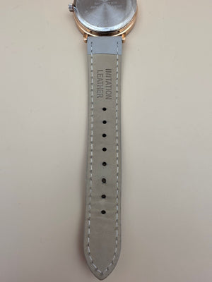 Gray Faux Leather/Plaid Dial/Rose Gold Bezel Vintage Women's Watch