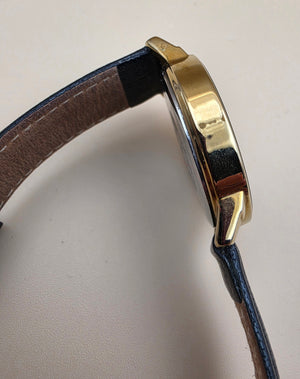 ANNE KLEIN LION LOGO Model 10/1058BKBK Black and Gold Plated Vintage Women's Watch