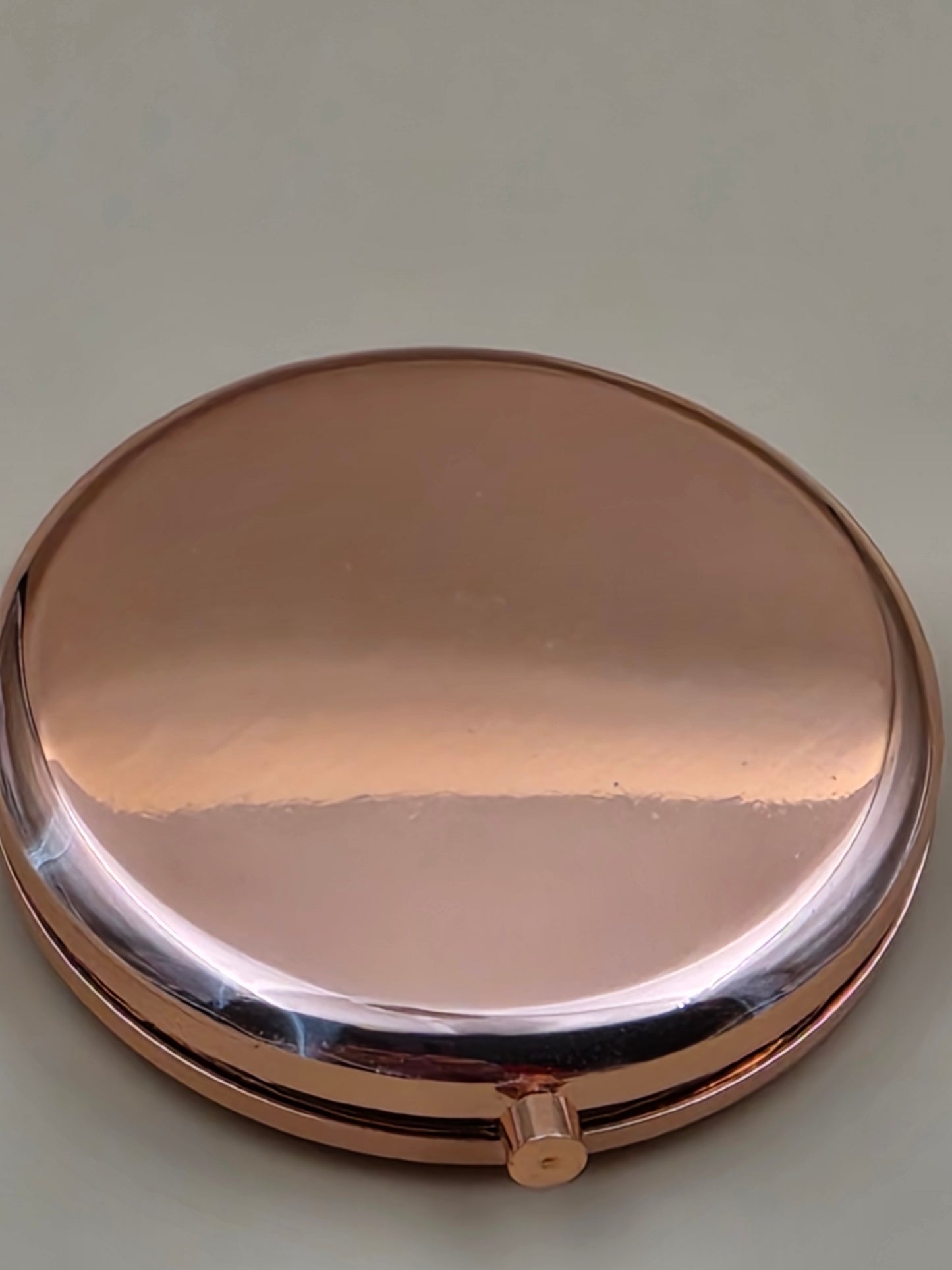 Rose Gold Tone 1x and 2x Magnification Pocket Mirror Compact /Happy 80th Birthday