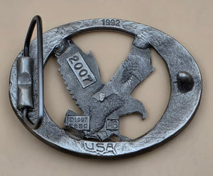 Pewter 1997 Vintage Hand Cut Attack Eagle Belt Buckle
