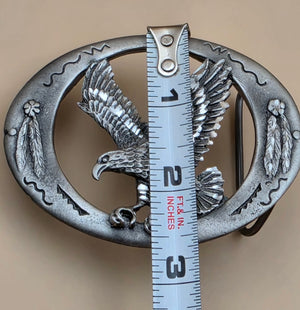 Pewter 1997 Vintage Hand Cut Attack Eagle Belt Buckle