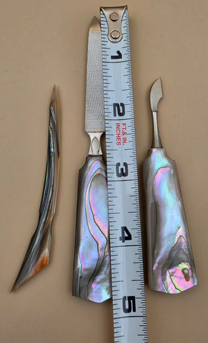 Denver, Colorado Abalone/Mother Of Pearl Manicure Advertising Souvenir Set- Nail File/Cuticle Cutter/Awl