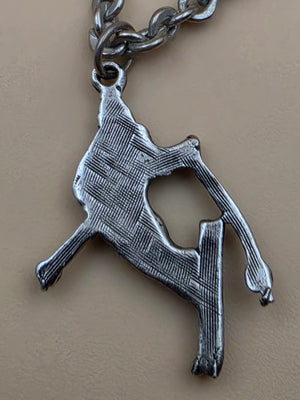 Pewter Finished Skier Charm/ Vintage 1950's-60's Sweater Clip