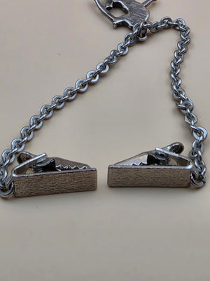 Pewter Finished Skier Charm/ Vintage 1950's-60's Sweater Clip