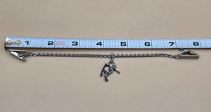 Pewter Finished Skier Charm/ Vintage 1950's-60's Sweater Clip