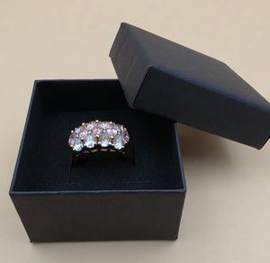 EDCO TAIWAN Sterling Silver/Gold Plated Vintage 1980's CZ Stones Ring Size 8
