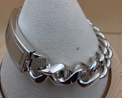 SPEIDEL USA Cuban Link Peersonalized "Rick" "Love Lisa" Stainless Steel 8.5"Bracelet